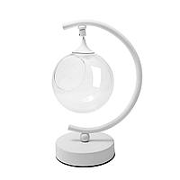 FT-04 Фитосветильник настольный, светодиодный, стеклянный шар ?120мм, 5 В, 1Вт, диммер, USB-штекер длиной 1,8 м, С-образный, белый