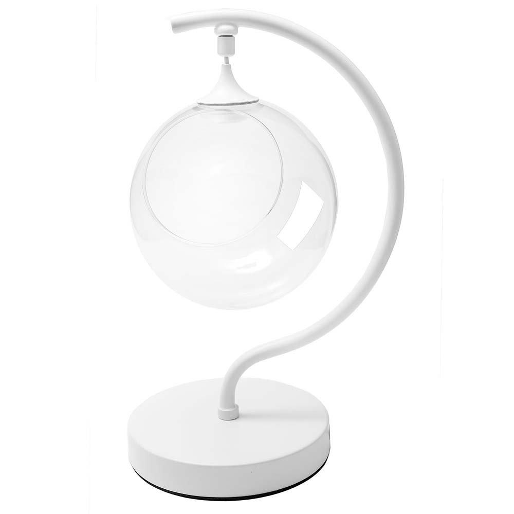 FT-07 Фитосветильник настольный, светодиодный, стеклянный шар ?150мм, 5 В, лампа 2Вт, диммер, USB-штекер длиной 1,8 м, S-образный, белый - фото 1 - id-p8933955