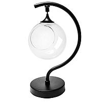 FT-05 Фитосветильник настольный, светодиодный, стеклянный шар ?150мм, 5 В, 2Вт, диммер, USB-штекер длиной 1,8 м, S-образный, черный