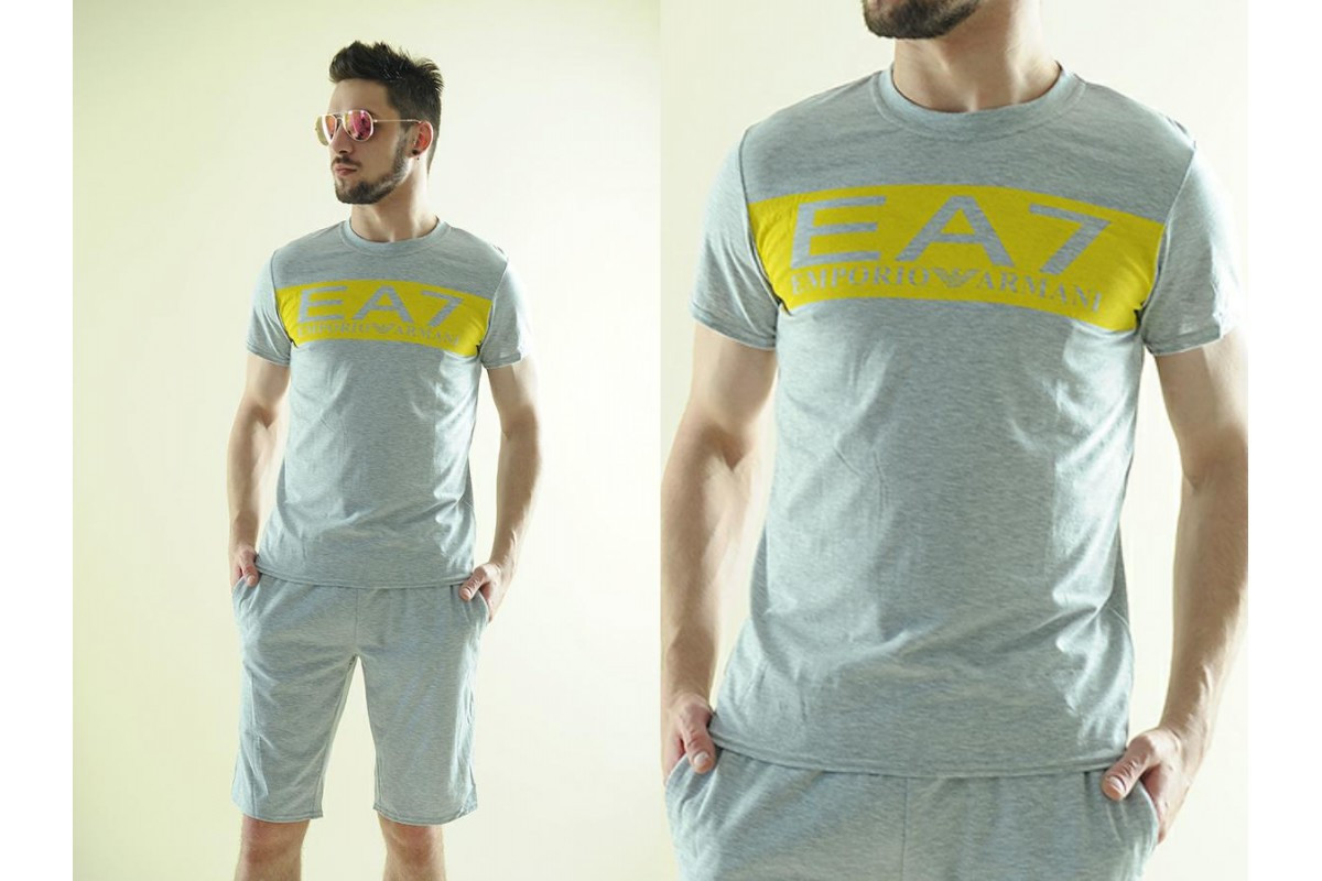 Мужской летний спортивный костюм футболка и шорты , реплика Armani - фото 1 - id-p5989052