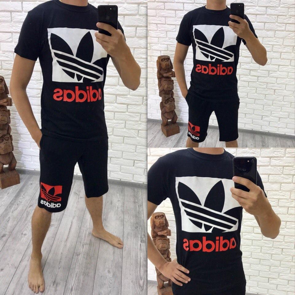 Летний спортивный костюм футболка и шорты , реплика Adidas - фото 1 - id-p5988524