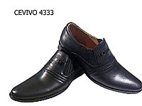 Туфли мужские классические натуральная кожа черные на резинке (4333)