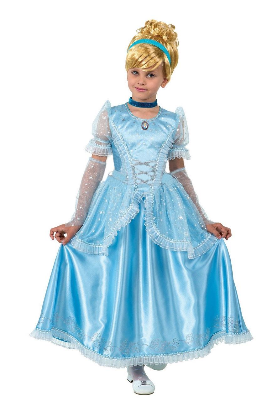 Карнавальный костюм принцессы Золушки атлас 28 (4-5 лет) - фото 1 - id-p9070598