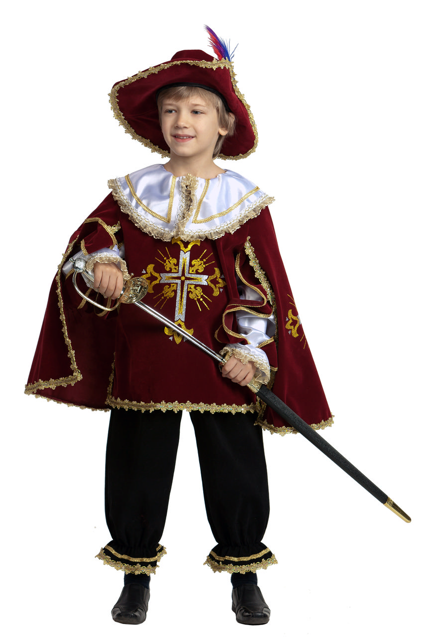 Костюм мушкетера для мальчика бордо 28 (4-5 лет) - фото 1 - id-p9071042