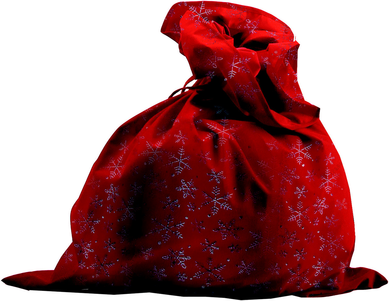 Мешок Деда Мороза красный со снежинками - фото 1 - id-p9072016