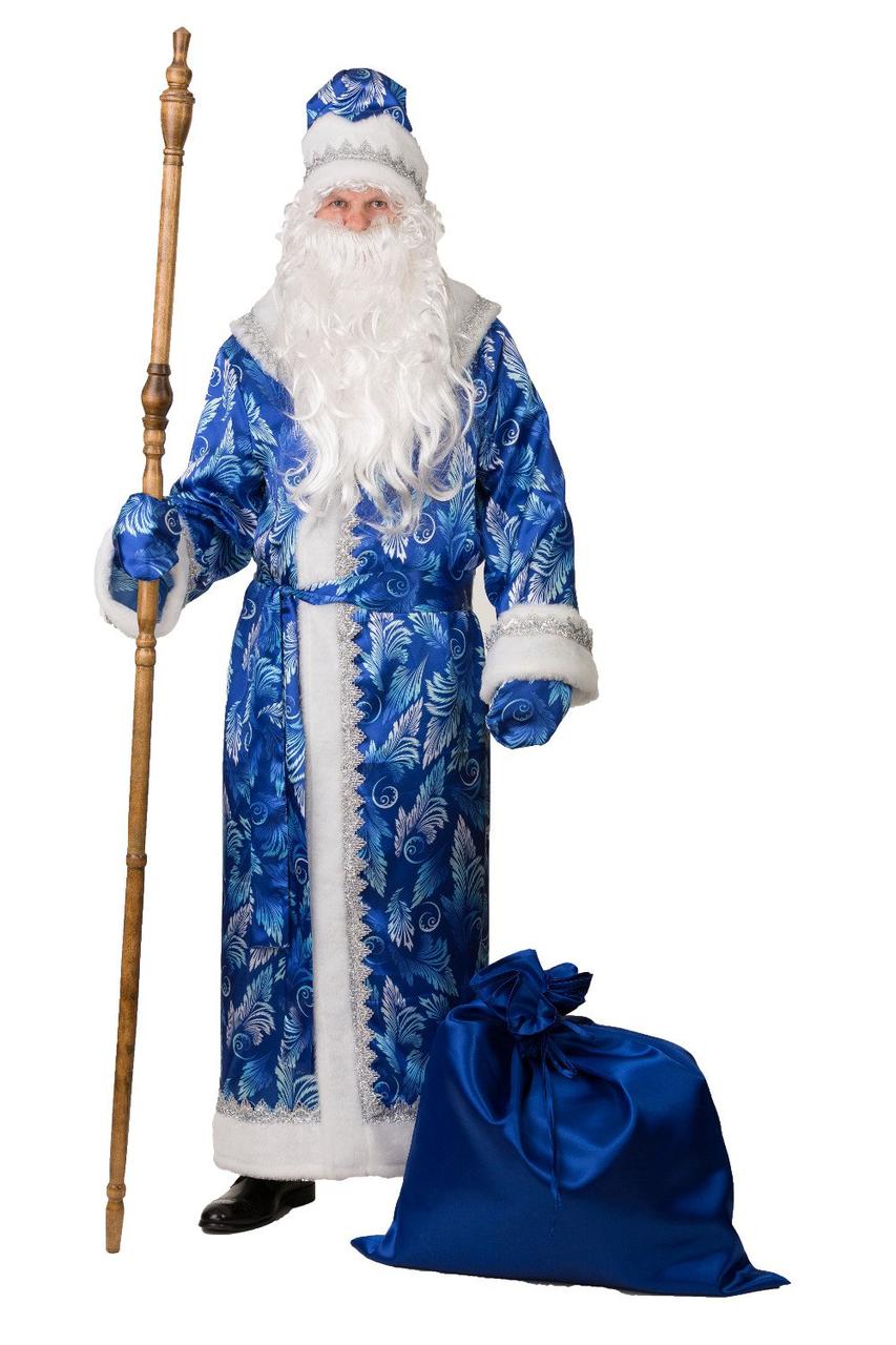 Костюм синего узорного Деда Мороза 54-56 - фото 1 - id-p9074158