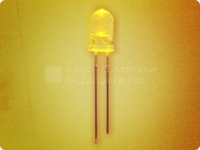 Светодиод 5mm yellow 30 - фото 1 - id-p69578