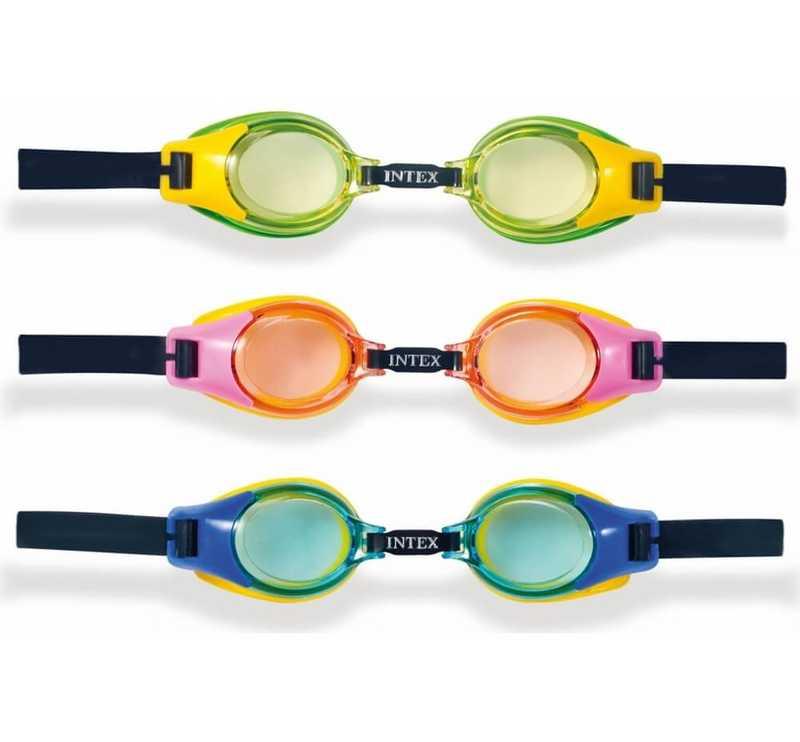 Intex Очки для плавания 55601 (12) 3 цвета, на листе, 3-10лет / 19,2-12,5см - фото 1 - id-p9132639