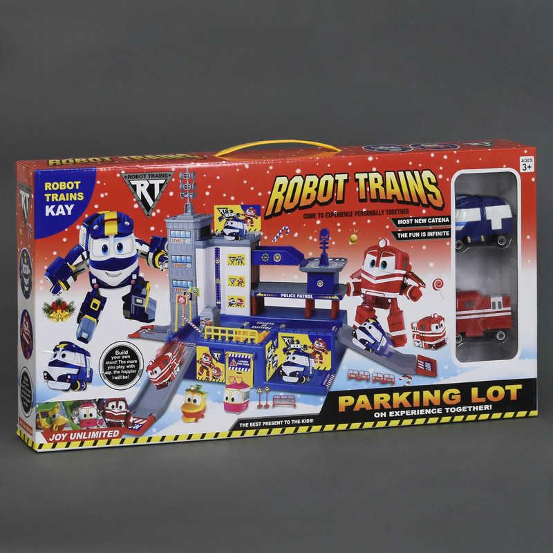 Гараж ZY 647 (36/2) "Robot Trains", 2 машины, лифт, в коробке - фото 1 - id-p9133176