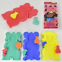 Гр Коврик поролоновый "ADIK" (20) 4 цвета, 2 мочалки, в кульке