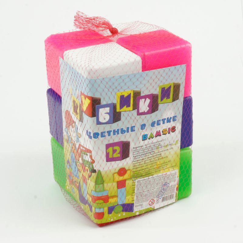 Гр Кубик цветной в сетке 111 (8) 12 куб. "BAMSIC" - фото 1 - id-p9134222
