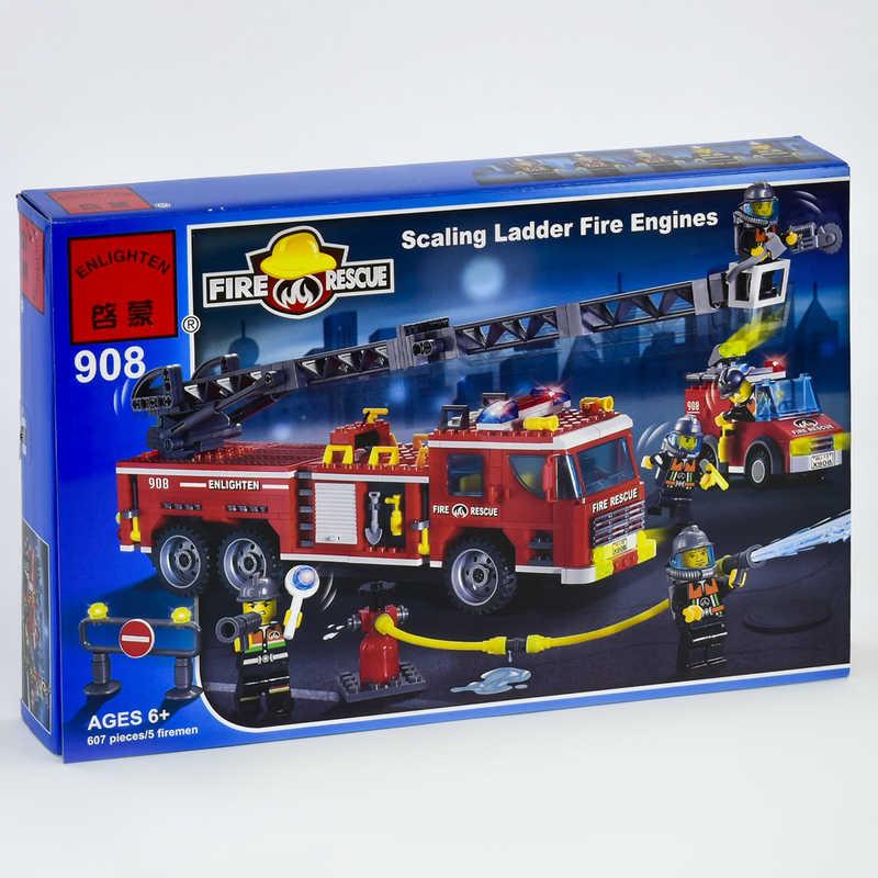 Конструктор Brick 908 (18) "Пожарная тревога", 607 дет, в коробке СОБРАННЫЙ - фото 1 - id-p9136430