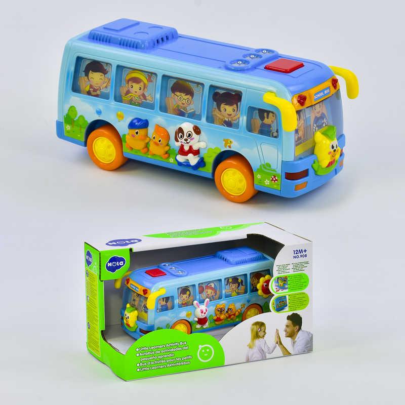 Музыкальная игрушка Автобус 908 (24/2) песня на англ. языке, подсветка фар, в коробке - фото 1 - id-p9137058