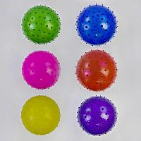Мяч детский резиновый С 34562 (1000) массажный, 23 грамма, d=12 см, 6 цветов