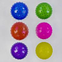 Мяч детский резиновый С 34563 (700) массажный, 32 грамма, d=15 см, 6 цветов