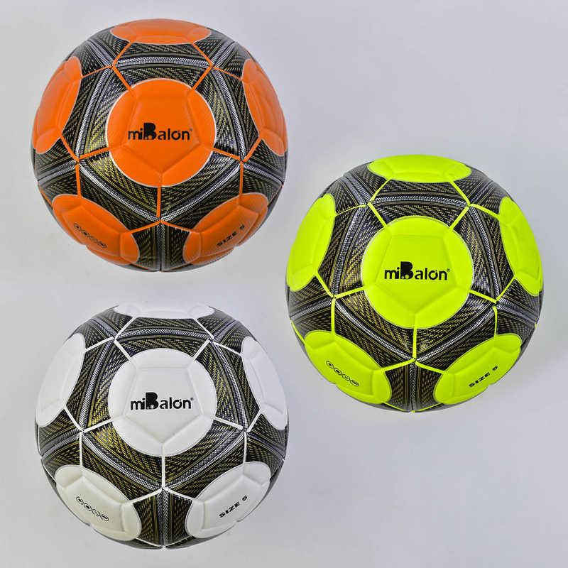 Мяч футбольный С 34171 (50) 3 вида, 410-430 грамм, баллон с ниткой, материал TPU - фото 1 - id-p9137324