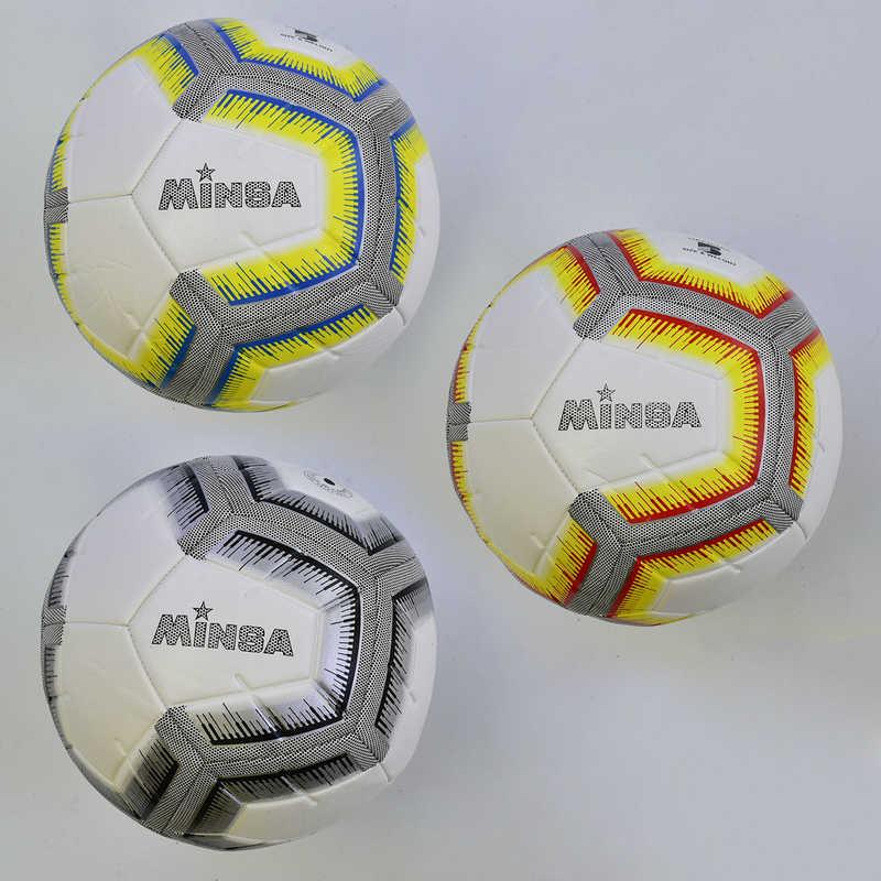 Мяч футбольный С 34547 (60) 3 цвета, 400-420 грамм, баллон с ниткой, материал - TPE (термополиуретан) - фото 1 - id-p9137358