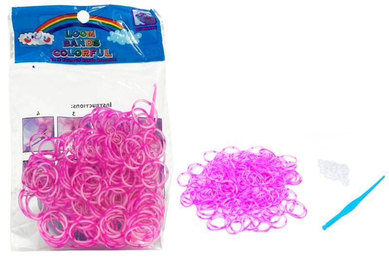 Резиночки для браслетов 213-10 (1800) розовый, 200 шт. в кульке - фото 1 - id-p9138288