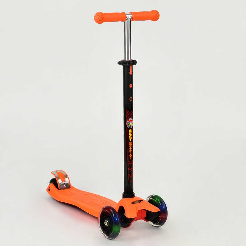 Самокат 466-113 / А 24640 Best Scooter MAXI (8) ОРАНЖЕВЫЙ, пластмассовый, свет. колеса PU, трубка руля алюминиевая, в кор-ке - фото 1 - id-p9138548