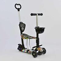 Самокат 5в1 64020 (1) Best Scooter, АБСТРАКЦИЯ, PU колеса, ПОДСВЕТКА ПЛАТФОРМЫ И КОЛЕС, в коробке