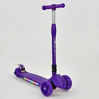 Самокат А 24734/ 881-4 L (8) ФИОЛЕТОВЫЙ, складной руль, d передних колёс14 см, d задних колёс 8см, колёса светятся + ПОДСВЕТКА ПЛАТФОРМЫ