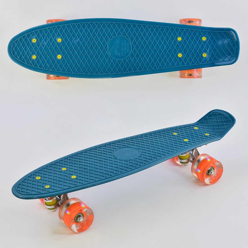 Скейт Пенни борд 3030 (8) Best Board, БИРЮЗОВЫЙ, СВЕТ, доска=55см, колёса PU d=6см - фото 1 - id-p9138770