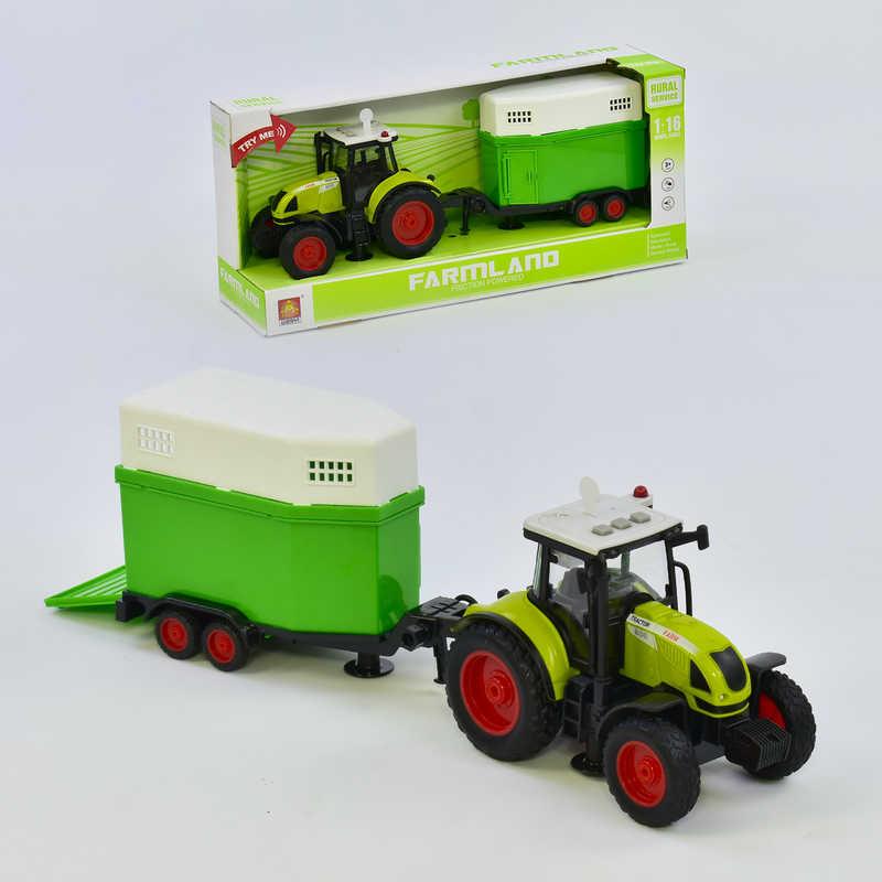 Трактор с прицепом WY 900 J (18) инерция, звук, свет, в коробке - фото 1 - id-p9139022