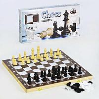 Шахматы "3 в1" F 22017 (30) деревянная доска, в коробке
