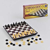 Шахматы 3108 (144/2) 2 в1, шашки, магнитные, в коробке
