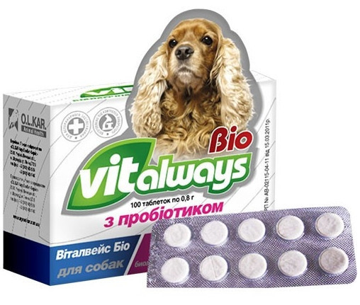 Виталвейс-био №100 блистер с пробиотиками для собак - фото 1 - id-p9152277