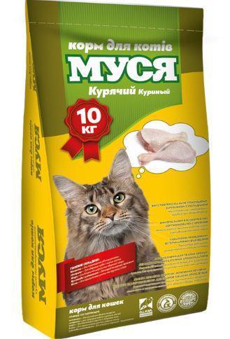 Корм для кошек "Муся" со вкусом курицы, 10кг - фото 1 - id-p9153023