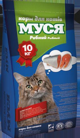 Корм для кошек "Муся" со вкусом рыбы, 10кг - фото 1 - id-p9153068