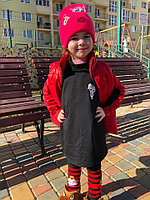 Детский прогулочный комплект для девочки: жилетка на синтепоне и трикотажное платье, накатки куклы Lol