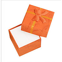 Коробка 4*4*3см"Оранжевая с бантом"