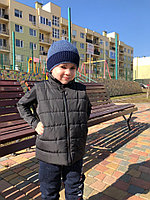 Детский прогулочный комплект для мальчика: жилетка на синтепоне и трикотажная кофта, нашивка Молния McQueen