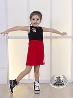 Легкое красивое детское платье для девочки летнее с нашивками Минни Маус