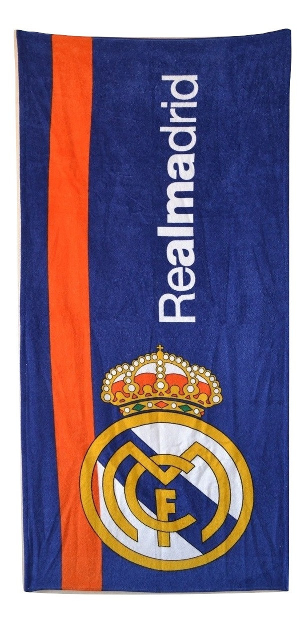 Банное (пляжное) полотенце ФК "Реал Мадрид" с логотипом любимого футбольного клуба - фото 1 - id-p9275497