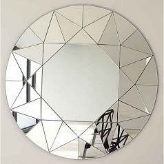 Настенное панно зеркальное диаметр 1000мм (R6-1). Столы обеденные. серый - фото 1 - id-p9295044