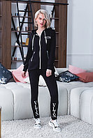 Женский спортивный костюм с капюшоном, штаны и кофта удлиненная, реплика Валентино