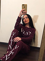 Молодежный женский спортивный костюм: штаны и кофта без змейки, реплика Валентино