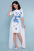 Голубые цветы платье Кейтлин к/р белый