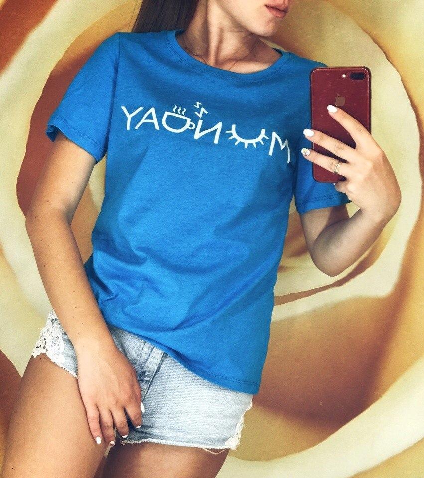 Летняя женская молодежная футболка с надписью - фото 1 - id-p9454329