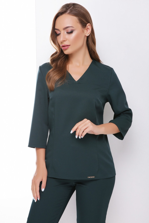 Блуза 1795 темно-зеленый - фото 1 - id-p9430489