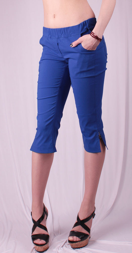 Бриджи женские с разрезами на штанинах, синий - фото 1 - id-p9458477