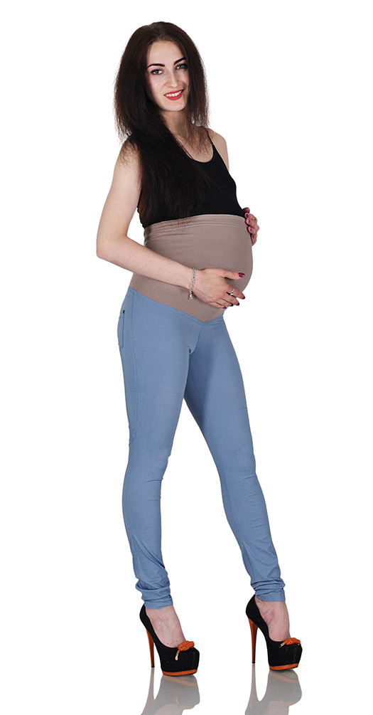 Серые леггинсы для беременных под джинс на лето - фото 1 - id-p9458489