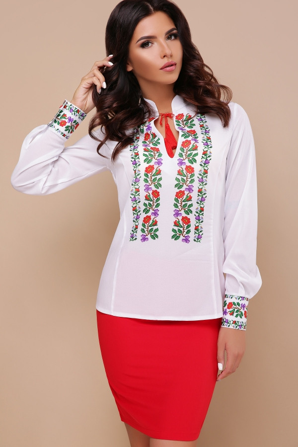 Вышиванка блуза Ярослава д/р принт - фото 1 - id-p9432362