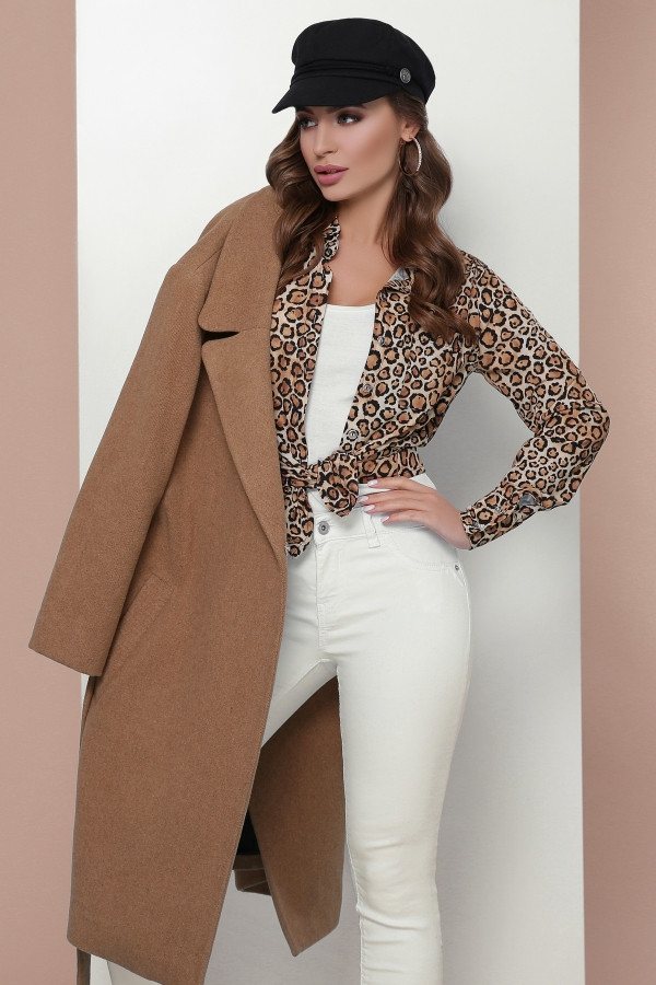 Блуза 1810 бежевый леопард - фото 1 - id-p9472076
