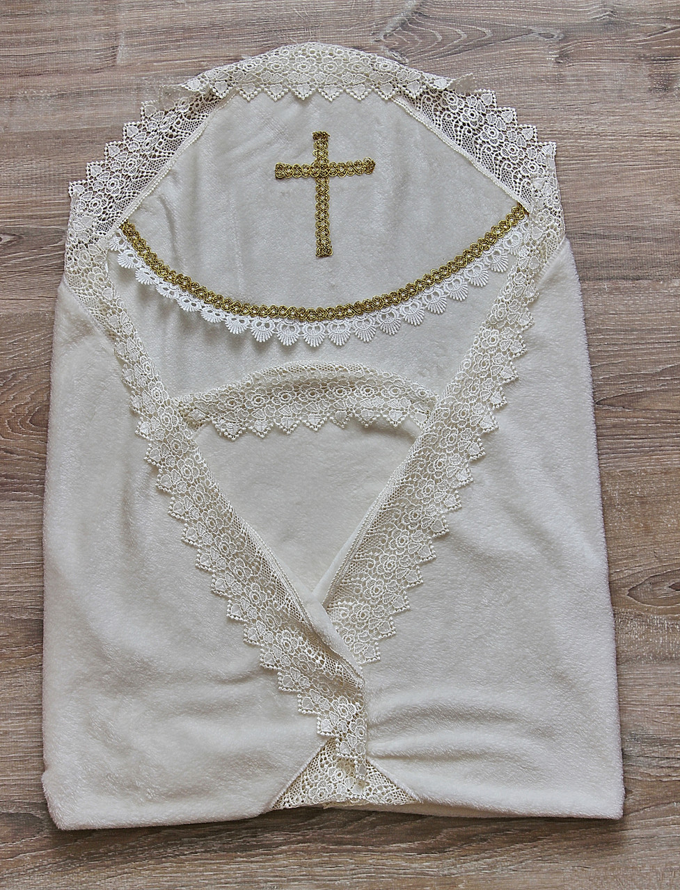Крыжма для крещения махровая. Полотенце для крещения "Нежность" (молочная). - фото 1 - id-p9510099