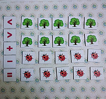Магнитная математика. Набор магнитных карточек Деревья и божьи коровки