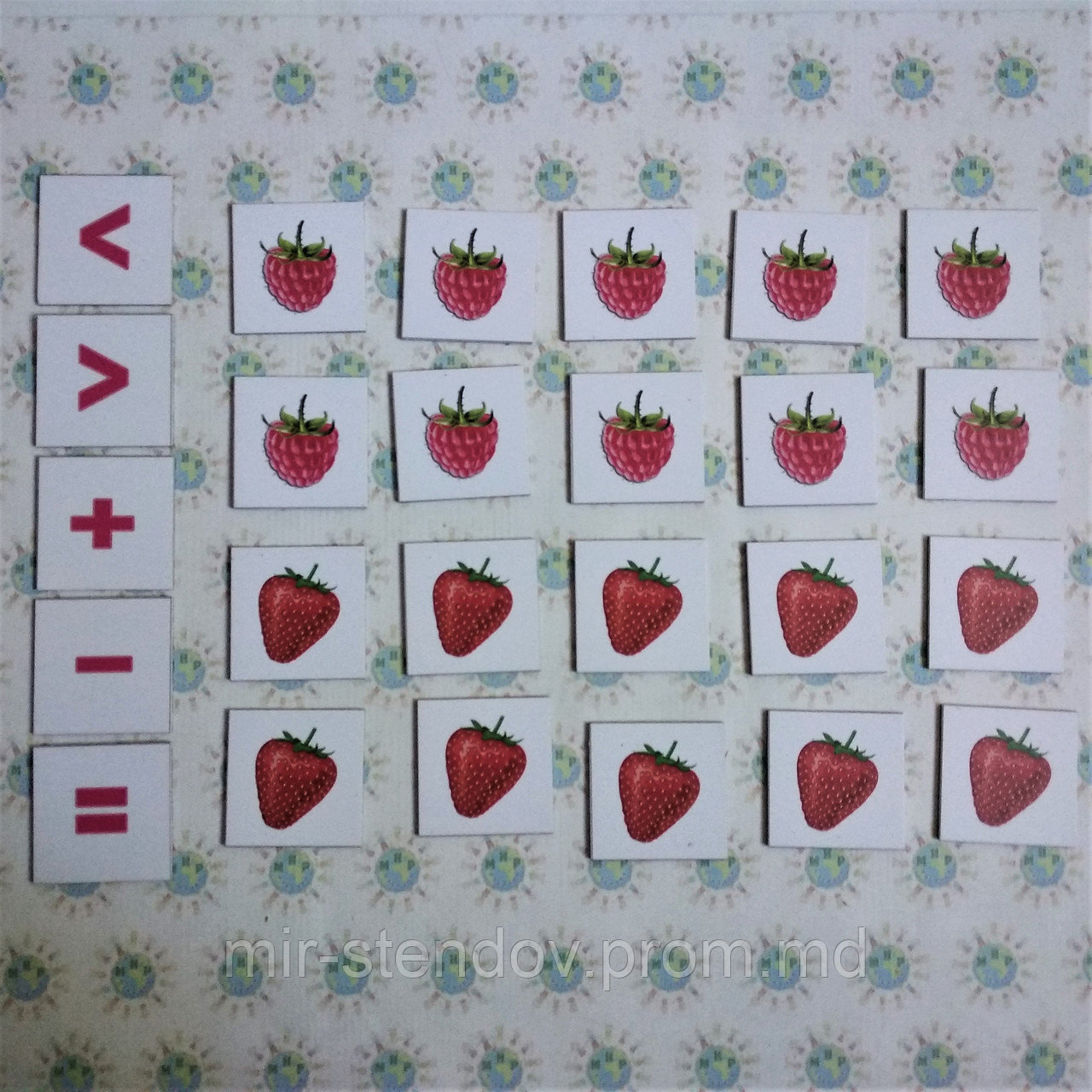 Магнитная математика. Набор магнитных карточек Ягодки, фото 1